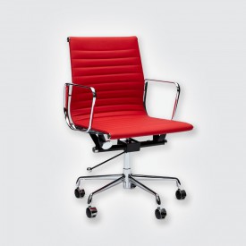 Кресло Eames Style Ribbed Office Chair EA 117 красный