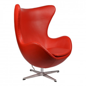 Кресло Scott Howard Arne Jacobsen Style Egg Chair кожа красный