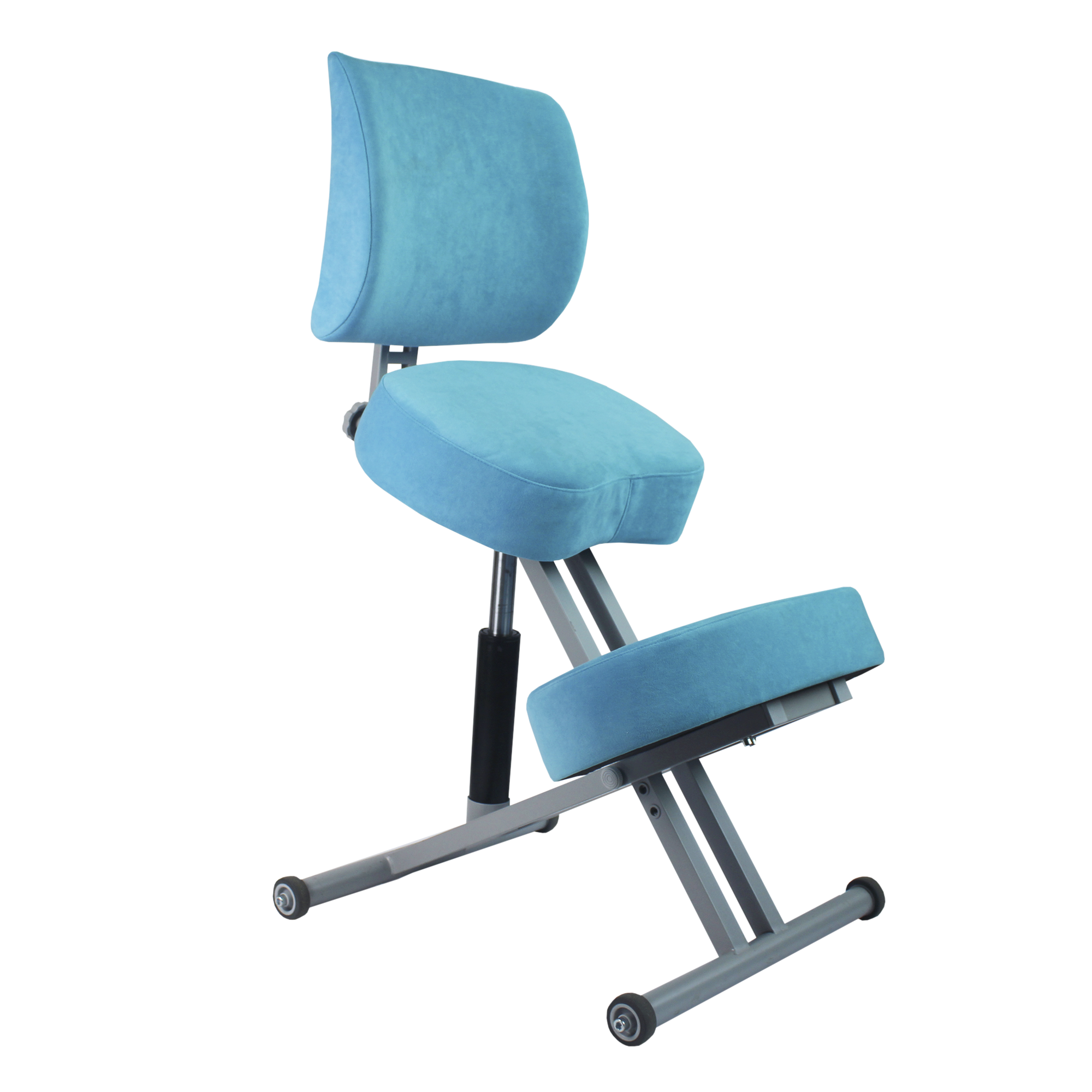Коленный стул со спинкой ОЛИМП (премиум комфорт) синий