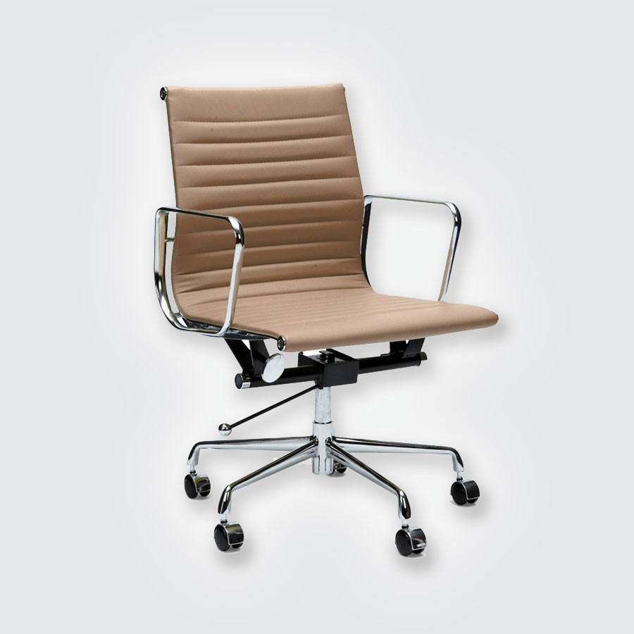 Кресло Eames Style Ribbed Office Chair EA 117 коричневый