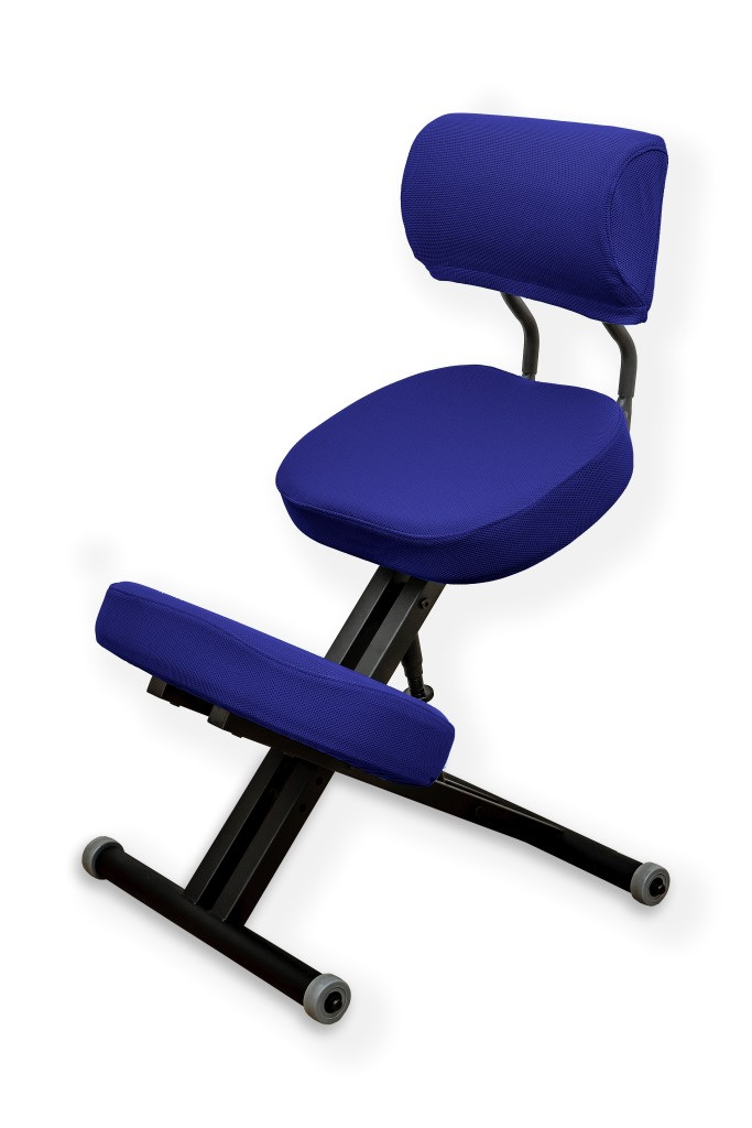 Smartstool KM01BМ Black — металлический коленный стул (со спинкой), синий