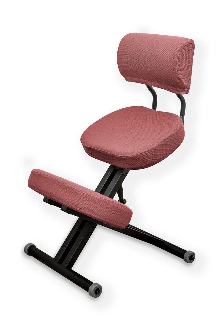 Smartstool KM01BМ Black — металлический коленный стул (со спинкой), розовый