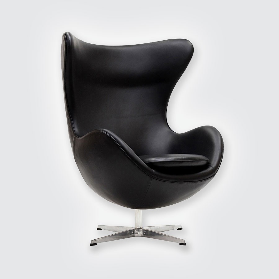 Кресло Scott Howard Arne Jacobsen Style Egg Chair кожа черный