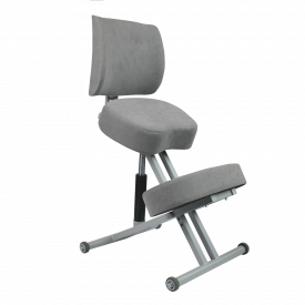 Коленный стул со спинкой ОЛИМП (премиум комфорт) серый