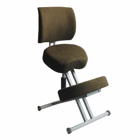 Коленный стул со спинкой ОЛИМП (премиум комфорт) темно-коричневый