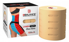 Перфорированный тейп для тела BB LYMPH TAPE™ 7,5 см × 5 м хлопок бежевый