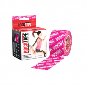 Кинезиотейп RockTape Classic, 5см х 5м, розовый логотип