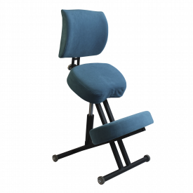 Коленный стул со спинкой ОЛИМП (премиум комфорт) темно-синий