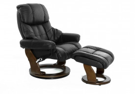 Кресло-реклайнер Relax LUX 7438W кожа-черная