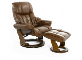 Кресло-реклайнер Relax LUX 7438W кожа-темно-коричневая