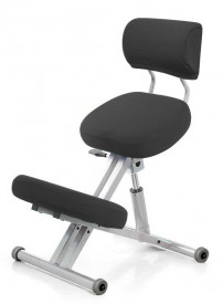 Smartstool KM01B — металлический коленный стул со спинкой (с газлифтом), черный, без чехла