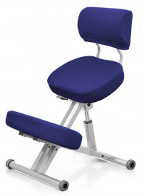 Smartstool KM01B — металлический коленный стул со спинкой (с газлифтом), синий