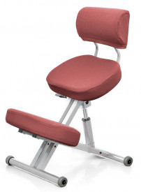 Smartstool KM01B — металлический коленный стул со спинкой (с газлифтом), розовый