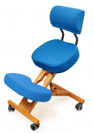 Smartstool KW02B — деревянный коленный стул со спинкой, голубой