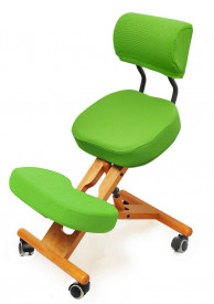 Smartstool KW02B — деревянный коленный стул со спинкой, салатовый