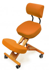 Smartstool KW02B — деревянный коленный стул со спинкой, оранжевый