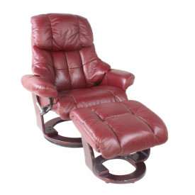 Кресло-реклайнер Relax LUX 7438W кожа-бордо