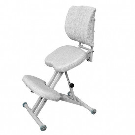 Коленный стул со спинкой ОЛИМП (комфорт) бело-бежевый