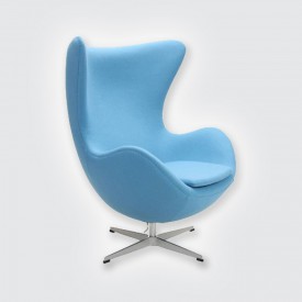 Кресло Arne Jacobsen Style Egg Chair шерсть голубой