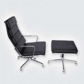 Кресло Eames Style Soft Pad Lounge Chair & Ottoman EA222/EA223