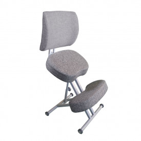 Коленный стул со спинкой ОЛИМП (комфорт) серый