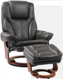 Кресло-реклайнер Relax Hana 7753WB из натуральной кожи с подставкой для ног , темно-серое