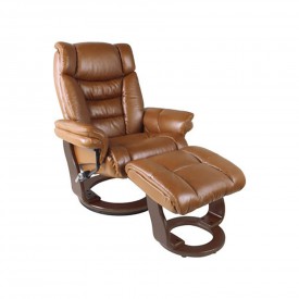 Кресло-реклайнер Relax Zuel 7582W кожа-коричневый / дерево-орех