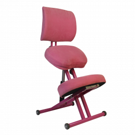 Коленный стул со спинкой ОЛИМП (премиум комфорт) розовый